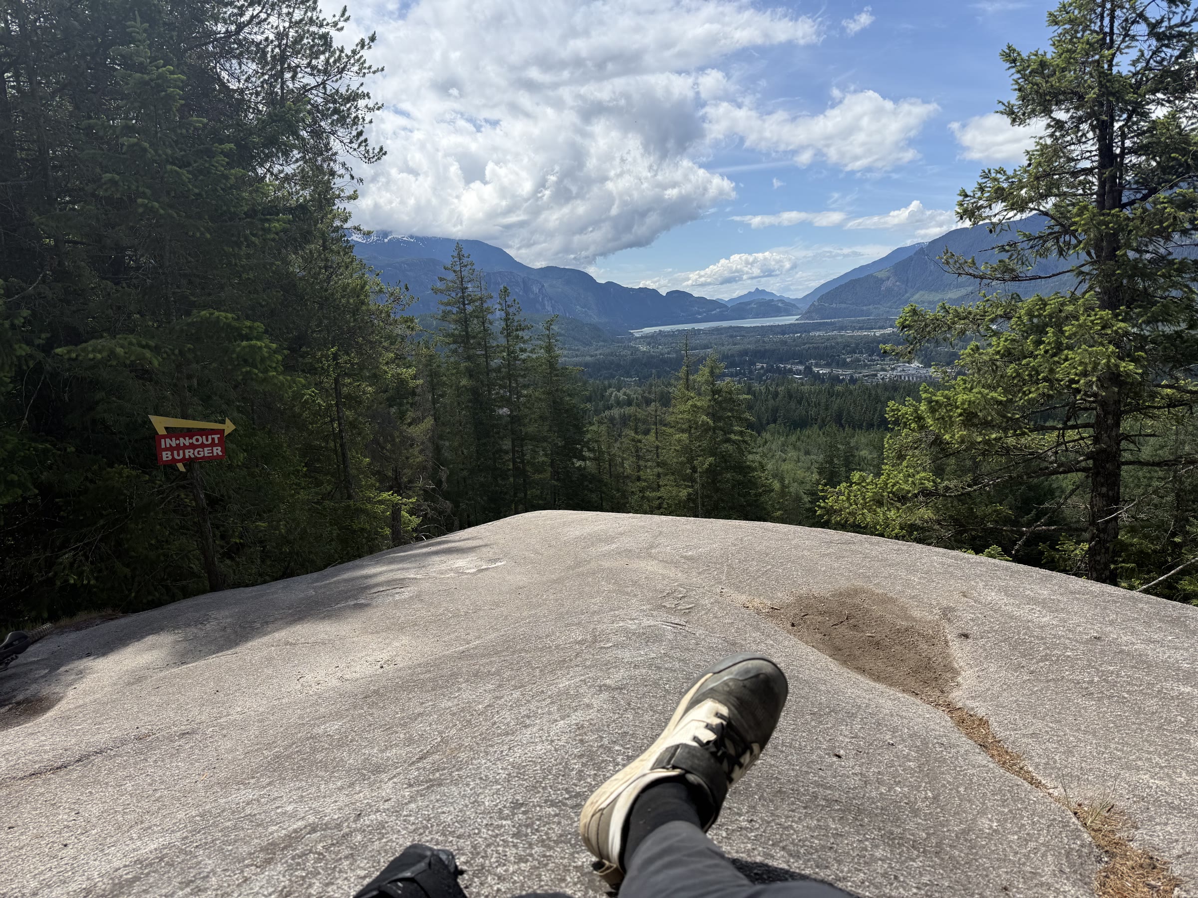 View from the granite rock slab above Squamish, British Columbia